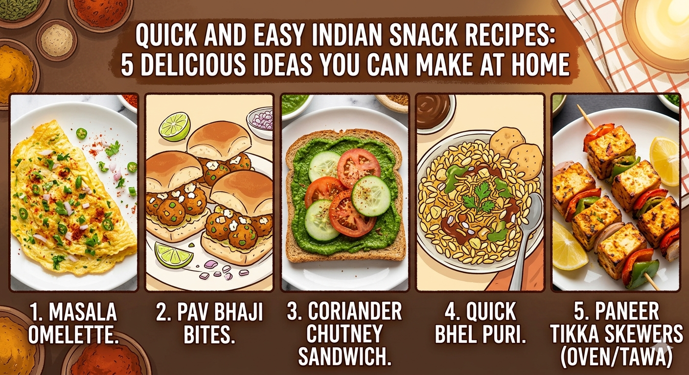 Quick and Easy Indian Snack Recipes: 5 Delicious Ideas You Can Make at Home